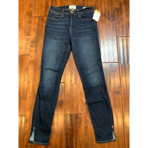 Frame Dark Wash Le High Skinny Blue Denim Jeans, Size 26 - Picture 1 of 8